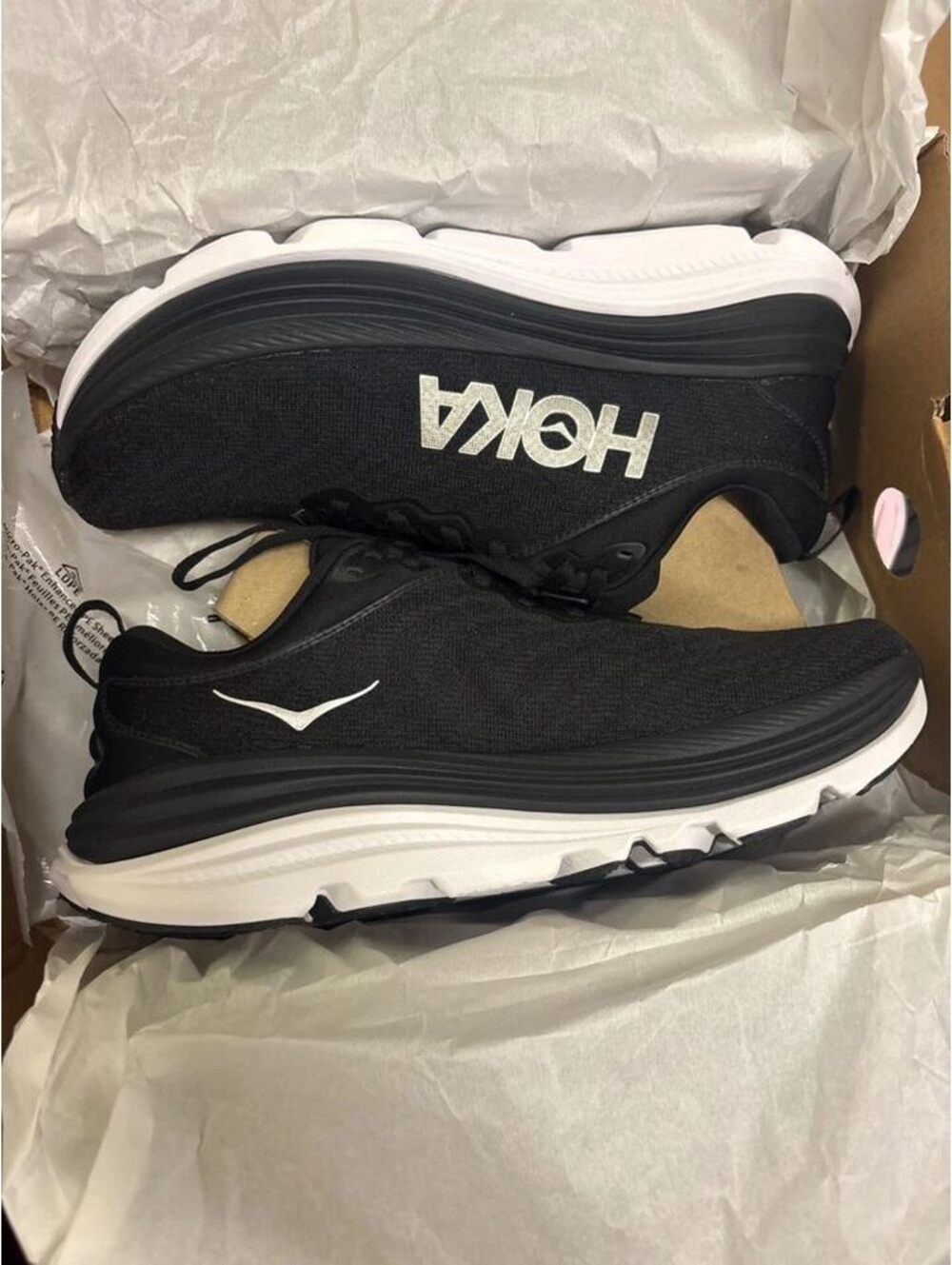 HOKA Gaviota 5 Wide Womens 11 D Black White Running Shoes 1134270 BWHT New